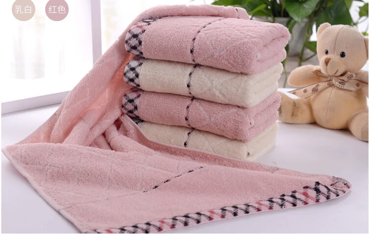 

Soft 100% Cotton Home Towels For Adults Brand Super Soft Face Towel Absorbent Cotton Bath Towels 1 lot/2 pcs 34cmX74cm