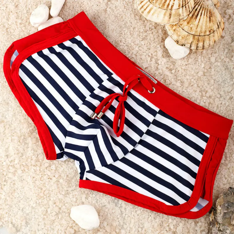Sexy Men's Swimwear Male Stripes Swim Trunks Men Listrada Swimsuit M-XXL Striped Swim Shorts Bikini Swimsuit Sunga Bathing Trunk