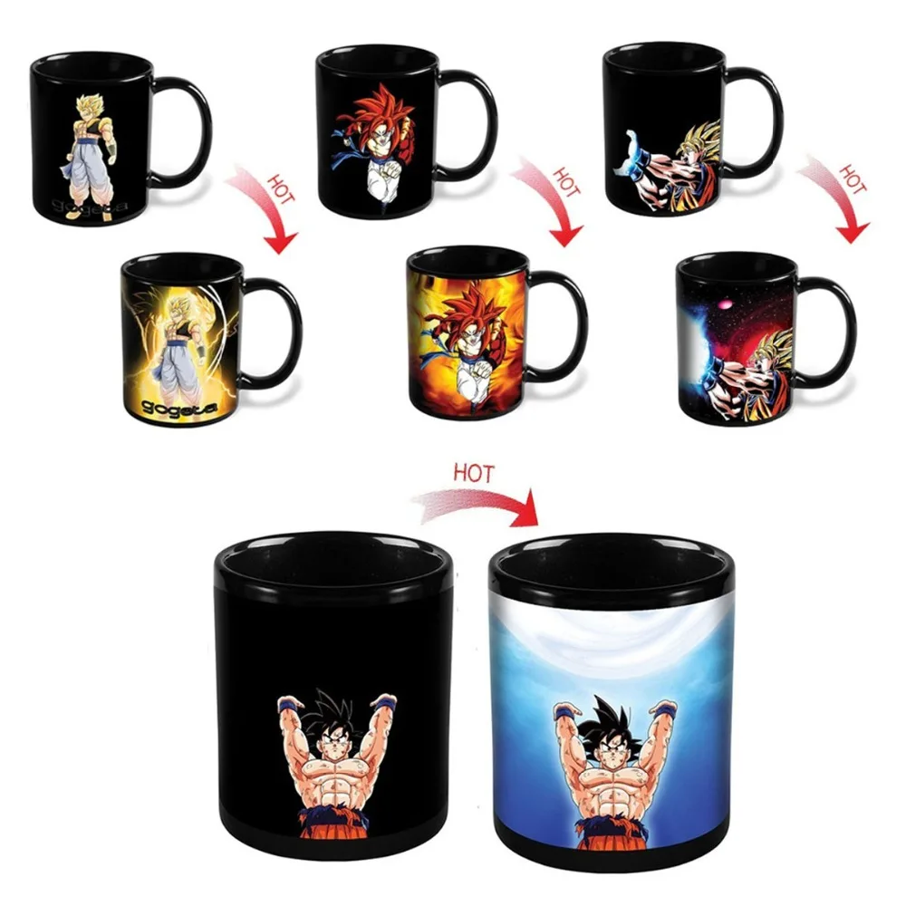 Dragon Ball Z Mug SON Goku Hot Changing Color Change Cup Heat Reactive Ceramic Mugs Super
