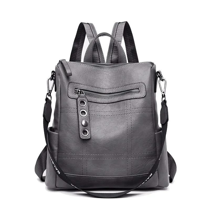 Модный рюкзак 3 в 1, женский кожаный рюкзак, школьные сумки для девочек-подростков, сумки через плечо для женщин, черный, Mochila Feminina