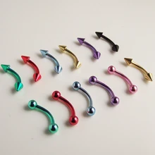 2 шт. 1,2x8x3 мм Модный шарик из нержавеющей стали шип для бровей кольцо, штанги кольца для глаз банан пирсинг ювелирные изделия