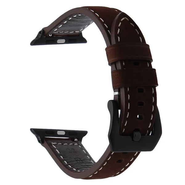 Итальянский ремешок из натуральной телячьей кожи для часов 38 мм 40 мм 42 мм 44 мм iWatch Apple Watch Series 1 2 3 4 винтажный ремешок на запястье коричневый - Цвет ремешка: Dark Brown B