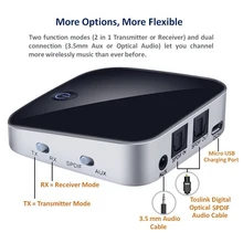 Беспроводной Bluetooth V4.1 3,5 мм приемо-передатчик Aptx волокно без потерь стерео аудио адаптер Bluetooth приемник для ТВ компьютер