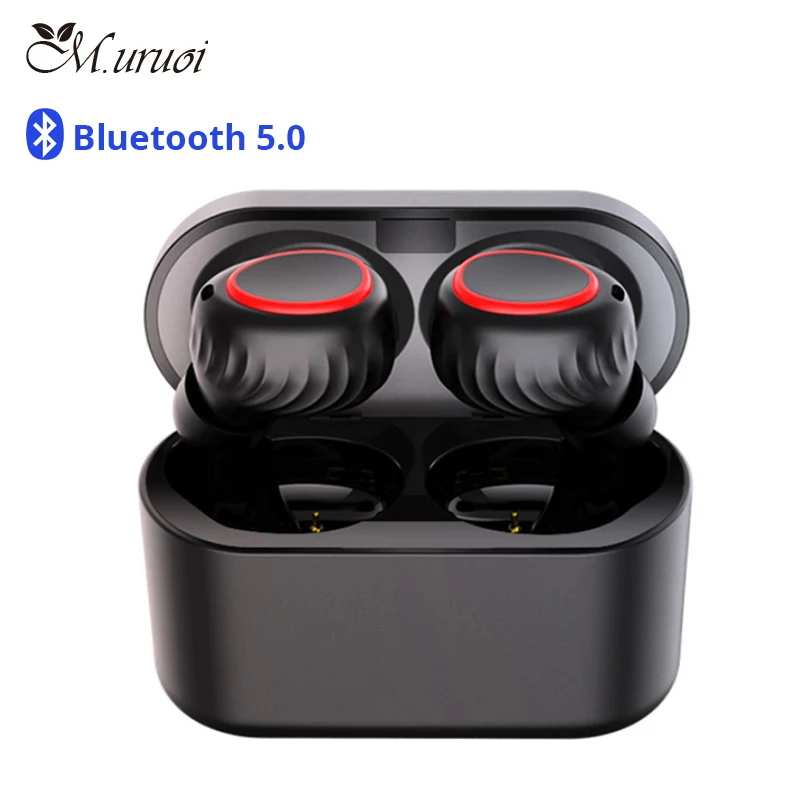 

M.uruoi Wireless Bluetooth 5.0 Earphone Handsfree Headsets Wiht Microphone IPX5 waterproof Earbuds In-Ear Cordless Kulakl k