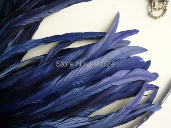 

Free shippin 100pcs/lot 30-35cm Navy blue coque rooster Feather loose for costume sewing crafts decor party supplies