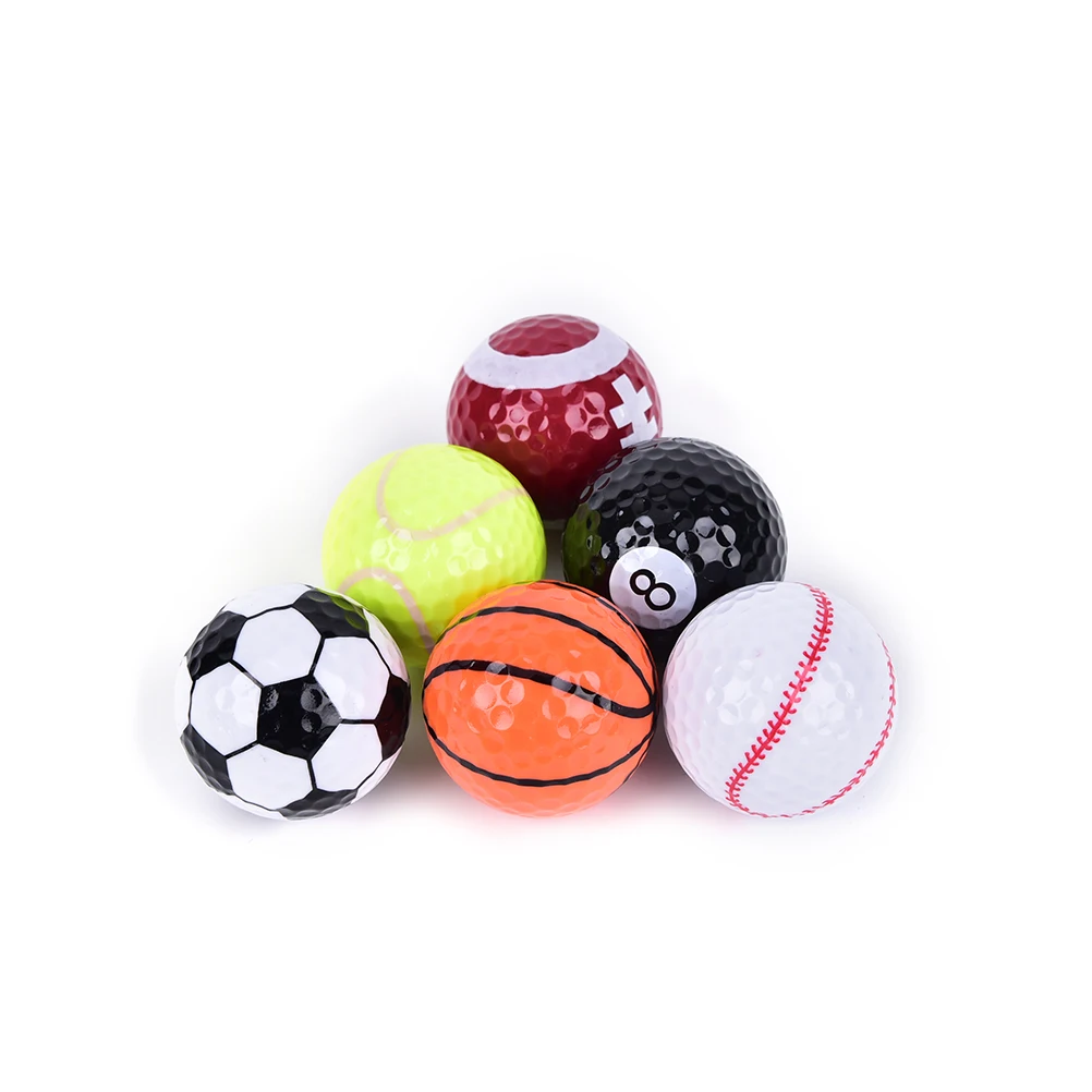 6Pc/set 42.6mm Surlyn+Rubber Golf Training Range ball Practice Official ball Golf Sports Elastic Ball