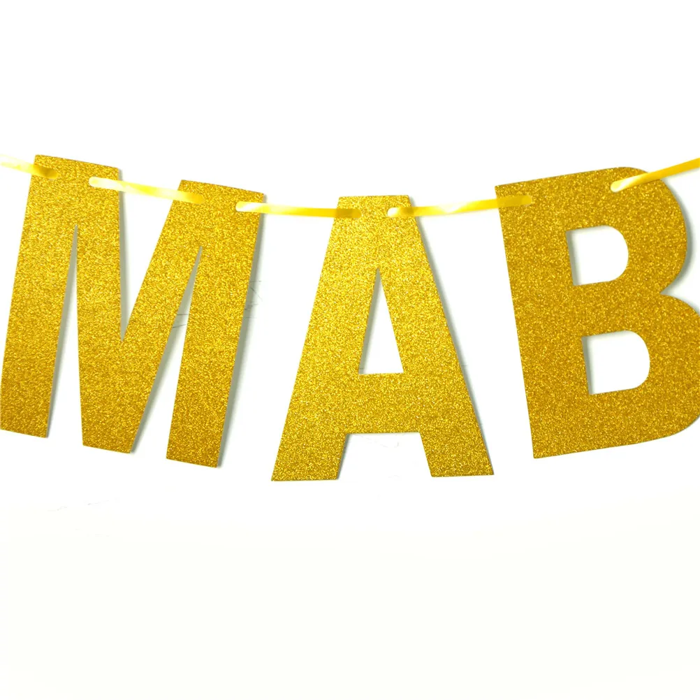 1pc HAJJ MABROUR Gold Banner Glitter Paper Garland Party Islamic Muslim Festival Bunting Ramadan Mubarak Decoration