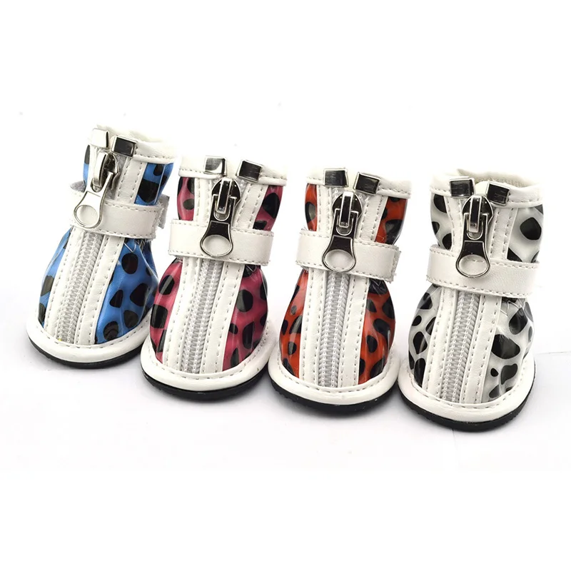 XS XL PU Shoes For Dogs Cute Dot Pattern Pets Footwear Creative 4