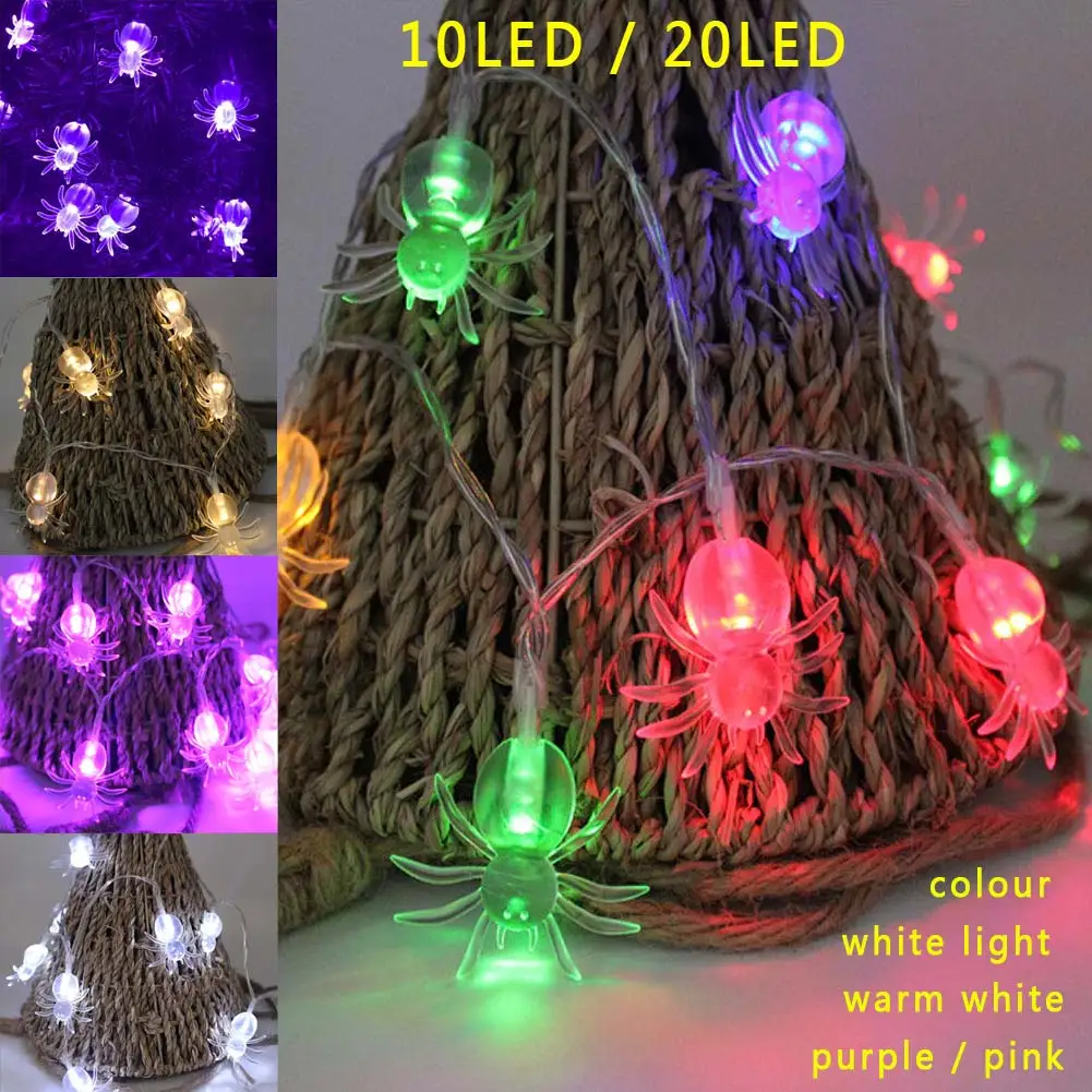 10 LED / 20 LED Spider Fairy String Light Lamp for Halloween Christmas Party DIY Home Bar Decor Battery Operated