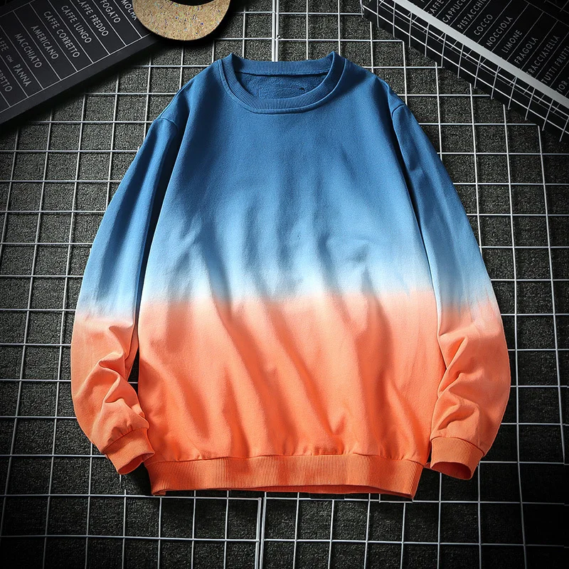 

Men's 2019 spring and autumn long-sleeved round neck Korean version loose boys streetwear clothes students Chinese Style Gray