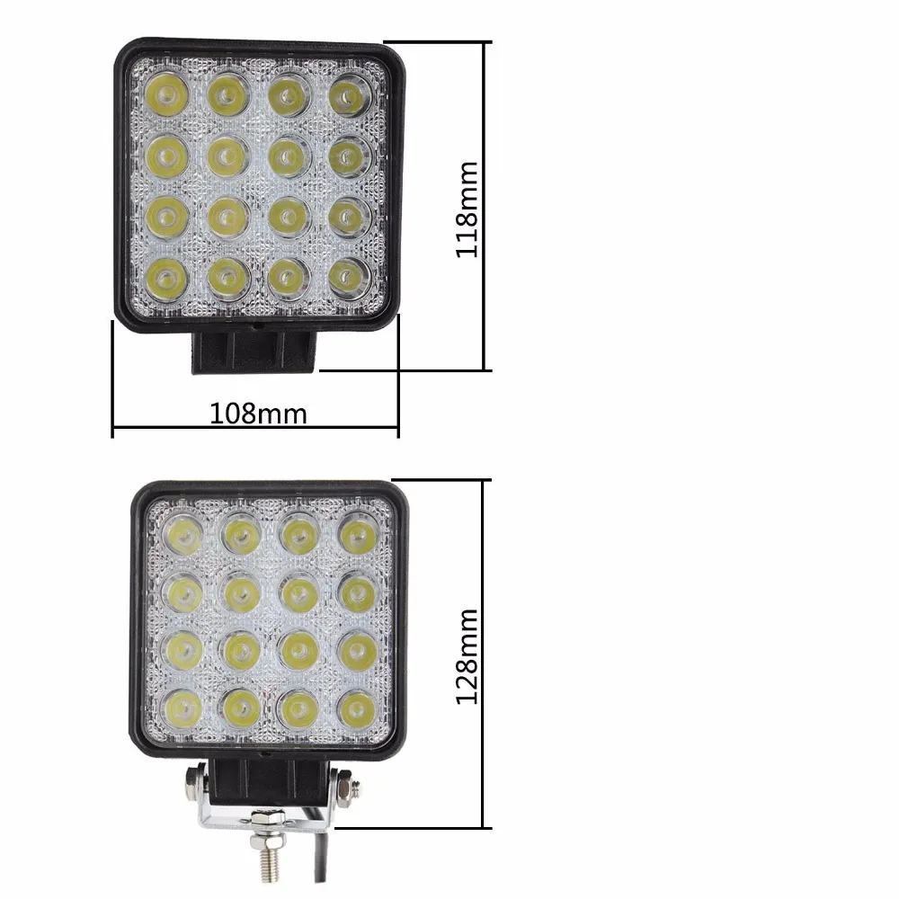 Krator 2 шт. 48 Вт квадратный прожектор Светодиодный светильник бар светодиодный внедорожный рабочий свет вождения противотуманный светильник s IP67 Водонепроницаемый для внедорожника джипа