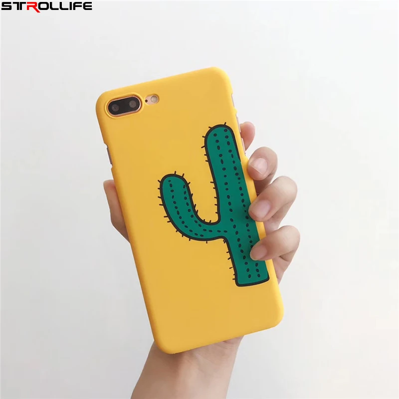 STROLLIFE мультфильм Кактус чехол для телефона iPhone 8 плюс 6 S 7 Жесткий Ультра hin желтый