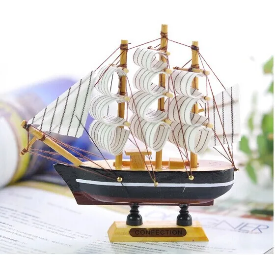 13cm Handmade Crafts Mini Wooden Model Ship Mediterranean Style 13cm Handmade Crafts Mini Wooden Model Ship Mediterranean Style Nautical Decor 6colors Home Decoration Gifts And In Figurines Miniatures From