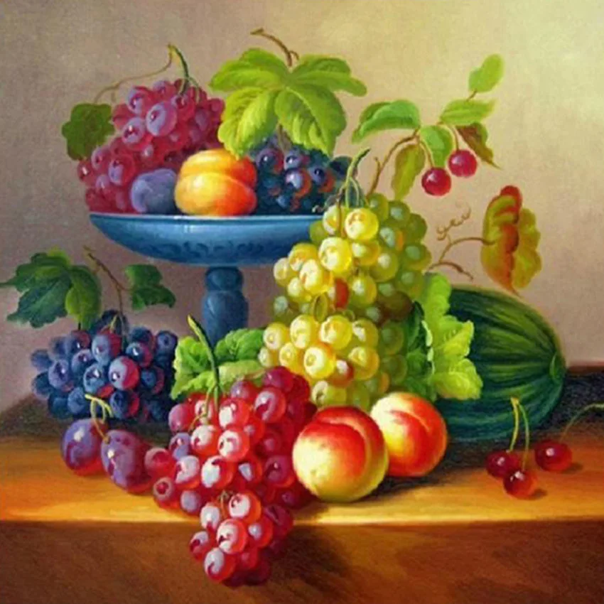 

NEW Diamond Mosaic Diy Diamond Embroidery Flower 3d Round paste full cross stitch kit Diy Diamond painting fruit