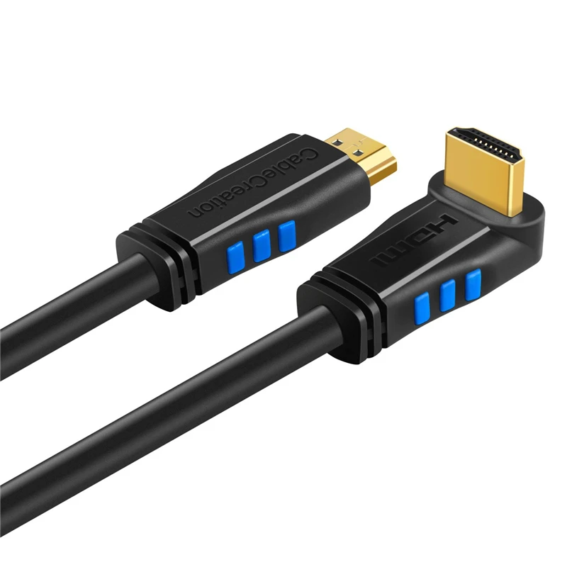 Кабель HDMI 2 0 4K (60 Гц) угол понижения 90 градусов Позолоченный разъем поддержка Ultra HD