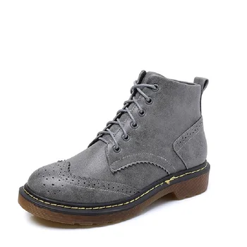 

Women Boots Autumn British Tide Womens Low Heel Ankle Knight Boots Lace Up Combat Fashion Shoes Plus Size 62