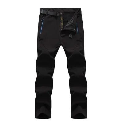 Горные мужские Зимние флисовые штаны для спорта на открытом воздухе водонепроницаемые лыжные треккинговые походные мужские брюки VA076 - Цвет: Black