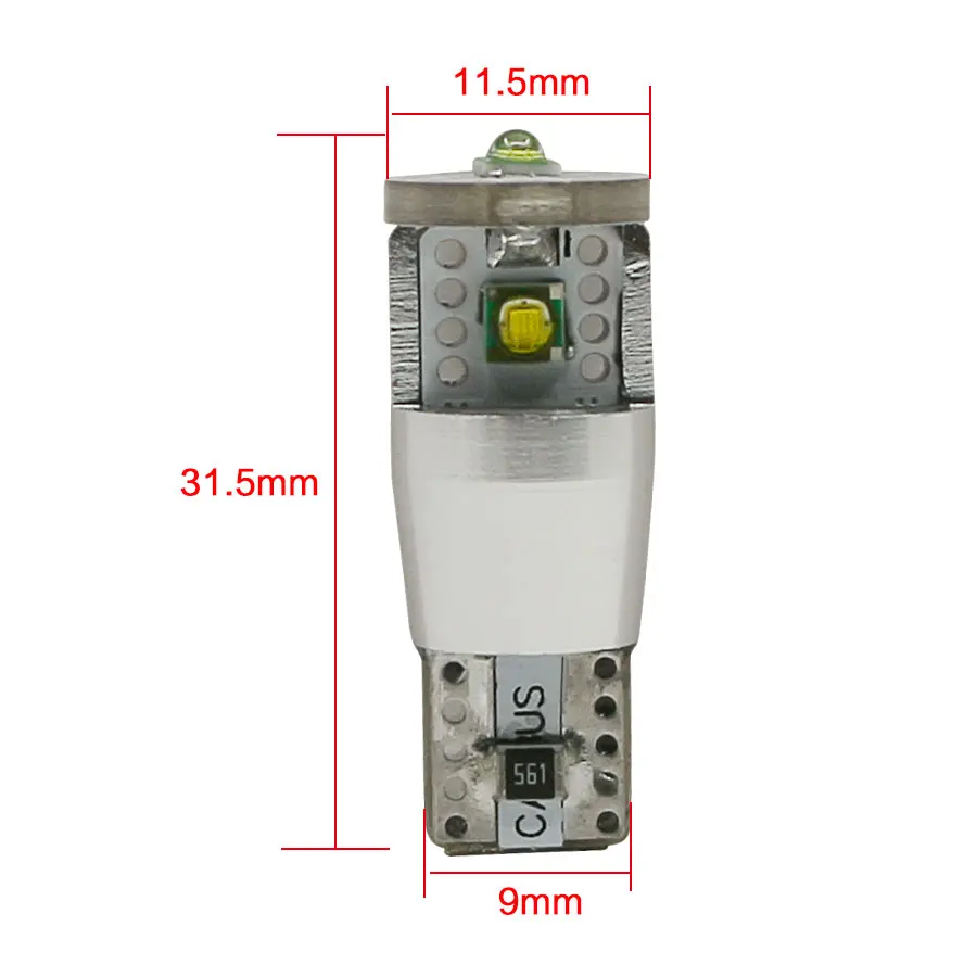 T10 W5W Cree светодиодный Белый XP-E CANBUS без ошибок светодиодный обновленный DRL резервный обратный карта купольный светильник 9 Вт Высокая мощность 2 шт