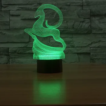 

3d Led Creative Lamp Elk Novelty Specialty Product Vision 3d Light Fixtures Remote Touch switch 7 color change Kids Lamp