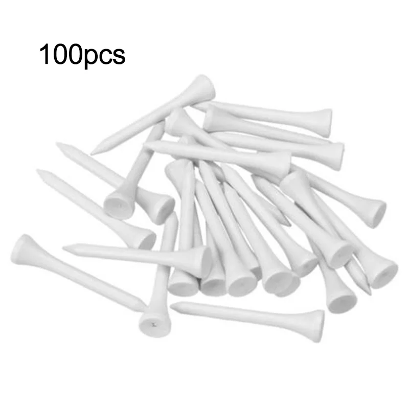 100 Pcs Outdoor Wood Golf Tees Driving Range Mat Holders Club