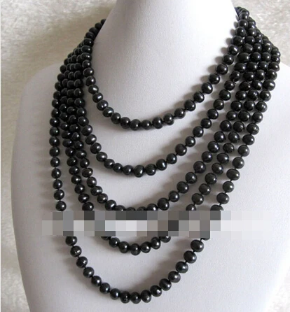 1336 100 &quot7 8 мм черный пресноводный жемчуг ожерелье|strand pearl|necklace photostrand rope |