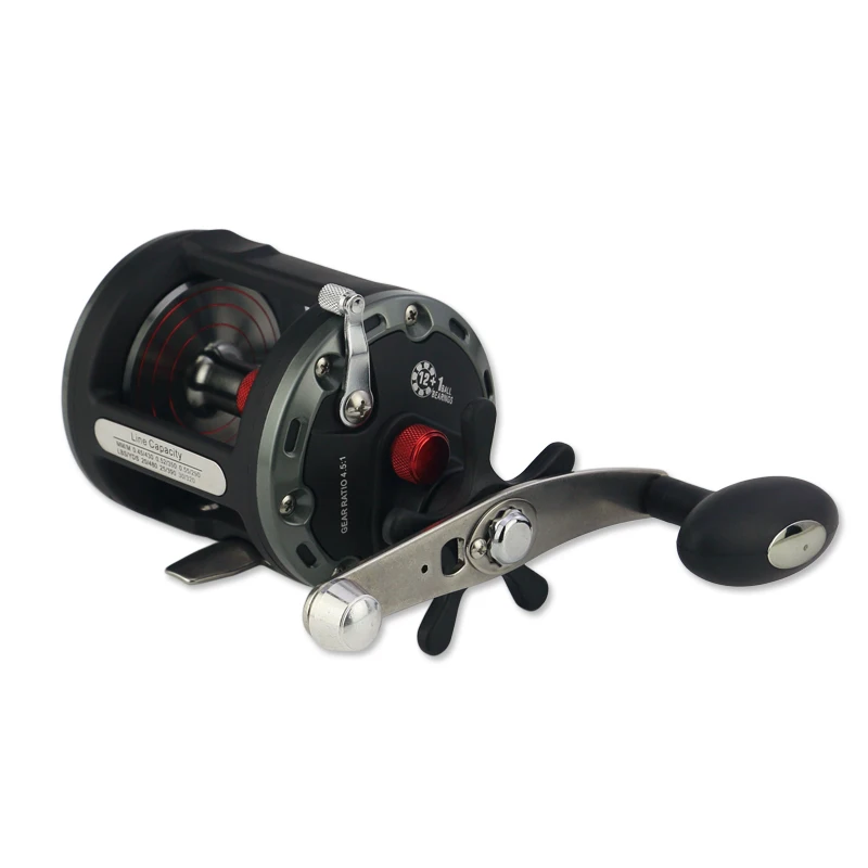 YUMOSHI JCB 12 + 1BB البحر التصيد طبل قارب Baitcasting الصيد بكرة عمق العد المضاعف الصب بكرة