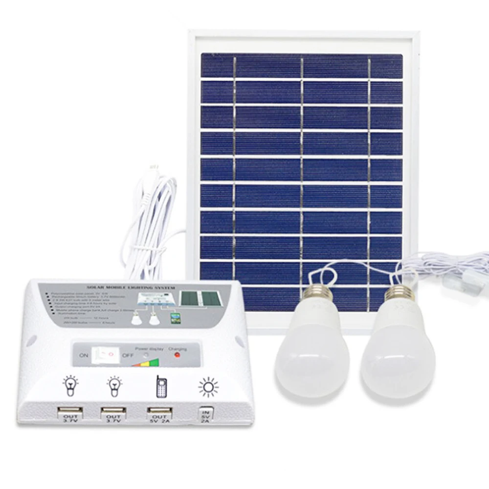 4 5w Solar Panel 5000mah Battery Mobile Led Light Bulb Solar Led Light Bulb