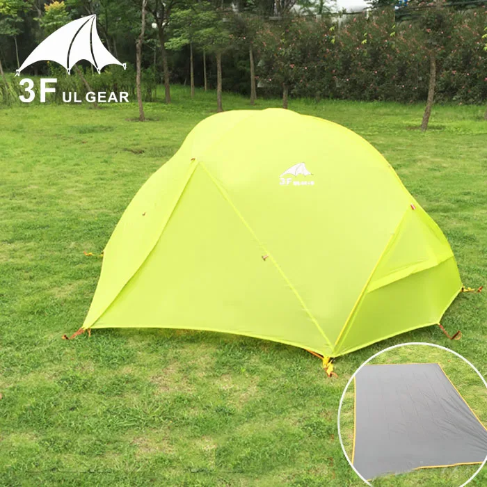 

Ultralight 2 person use 210T high quality waterproof windproof camping double layer tent with bottom mat