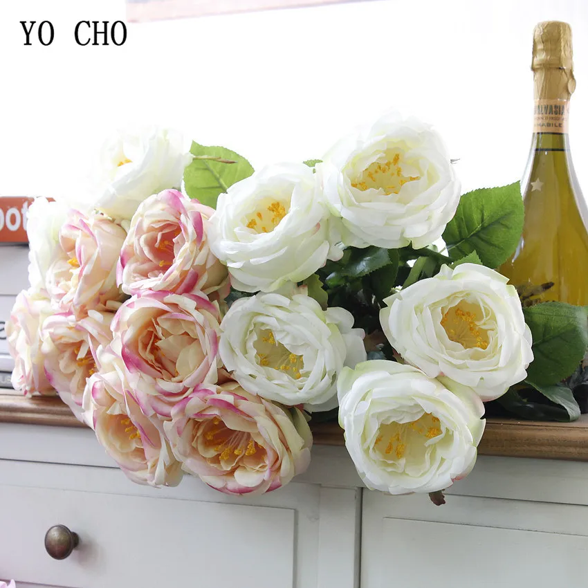 roses artificial flower fake flower silk peonies  (14)