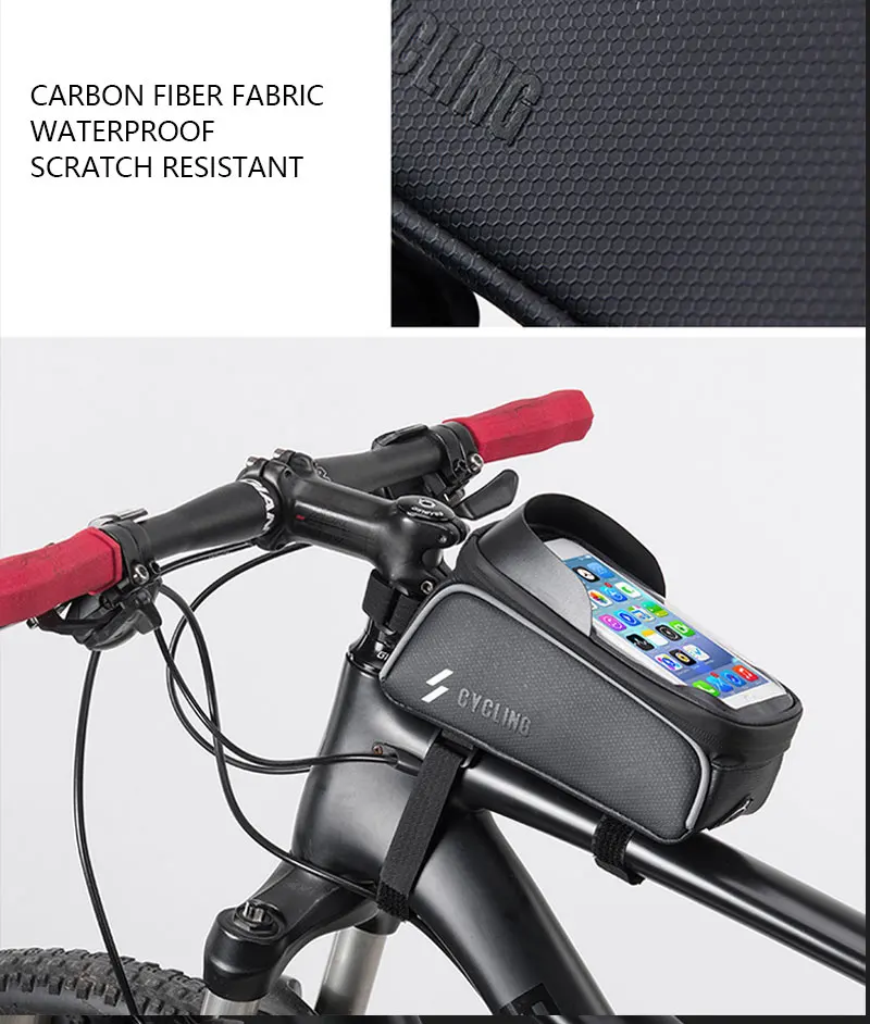 Mountain Bike Phone Holder 6.0 inch Waterproof Smart Mobile Cell Phone Mount Bracket Bicycle Handlebar GPS Stand Phone Holder