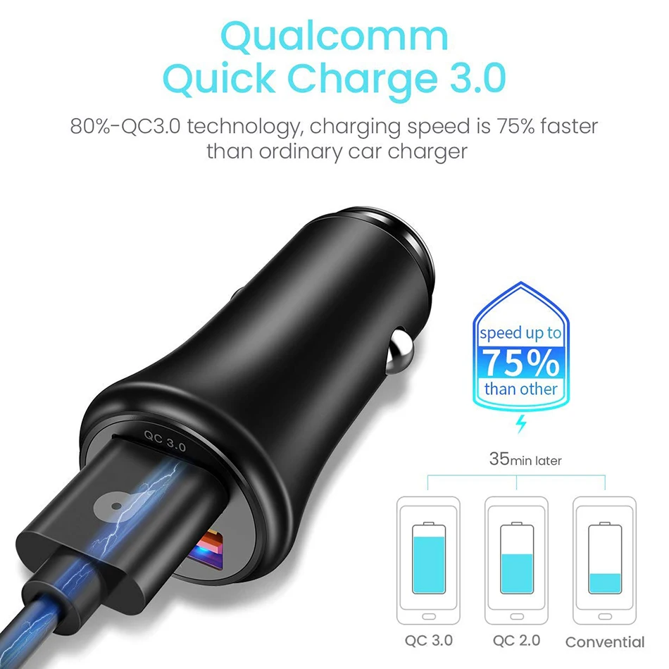 FIVI USB شاحن سيارة ثنائي سريعة 3.0 تهمة ل فون Xiaomi هواوي USB سريع شاحن سامسونج S9 S8 S10 سيارة الهاتف شاحن