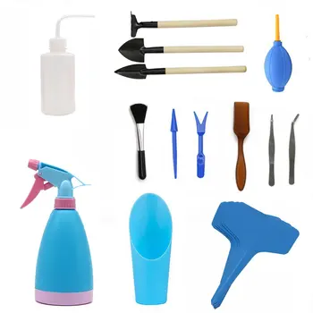 

18 Pieces/Set Garden Plastic Mini Plant Tool Set Miniature Succulent Potting Tools Planting Flower Transplanters Hand Tool Kit
