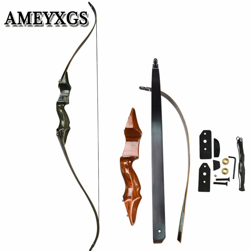 

1Pc 58" 25-55lbs Takedown Recurve Bow Longbow Right Hand American Hunting Bow For Outdoor Hunting Shooting Archery Accessories