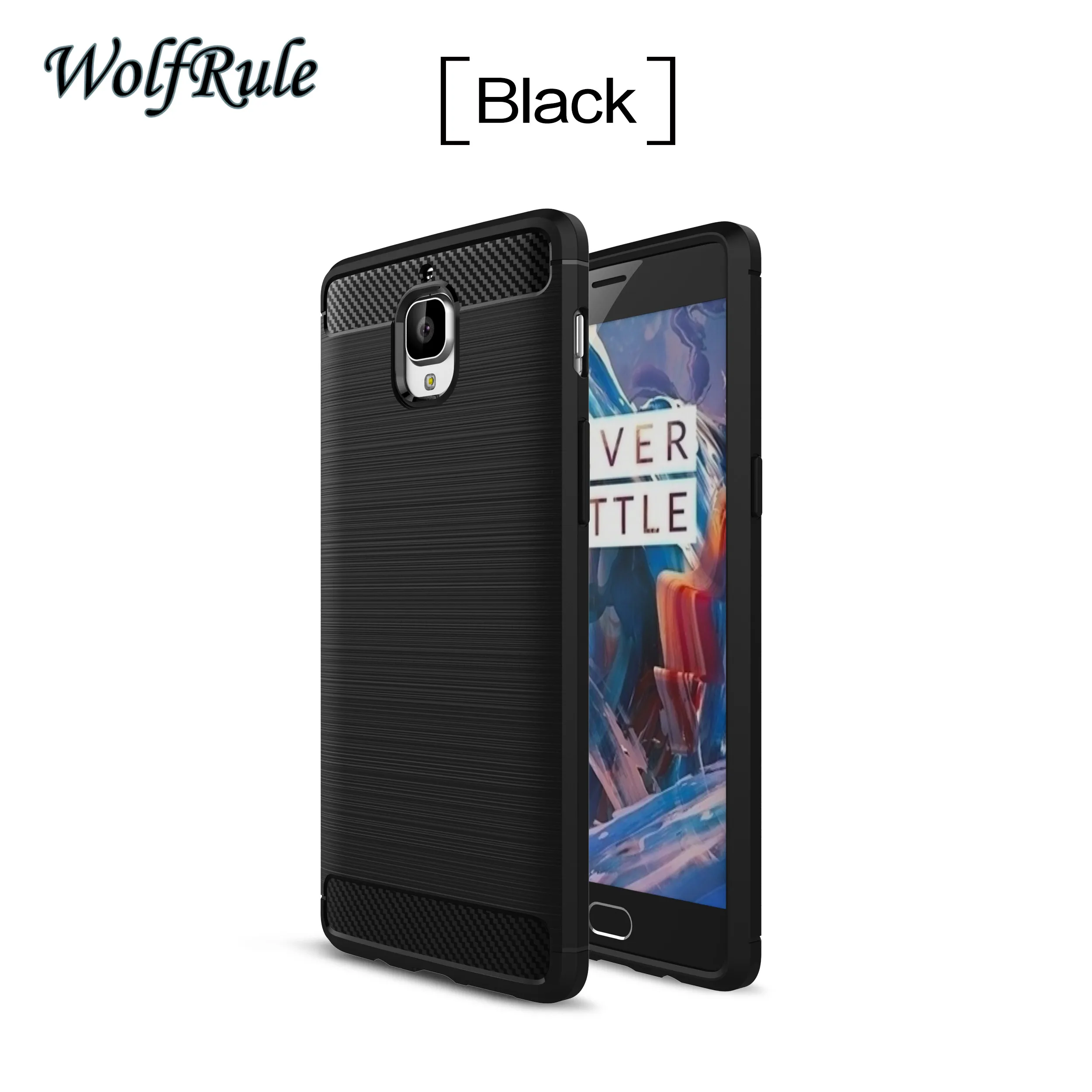 Чехол для OnePlus 3t, чехол для Oneplus 3, мягкий силиконовый чехол WolfRule, матовый Стильный чехол для Oneplus 3t, чехол One plus 3 Three, чехол для телефона - Цвет: Black