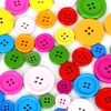 20-100Pcs/lot Four Holes 15/20/25/30mm Random Mixed Color Round Wood Flatback DIY Wooden Buttons Sewing Craft Scrapbooking 1