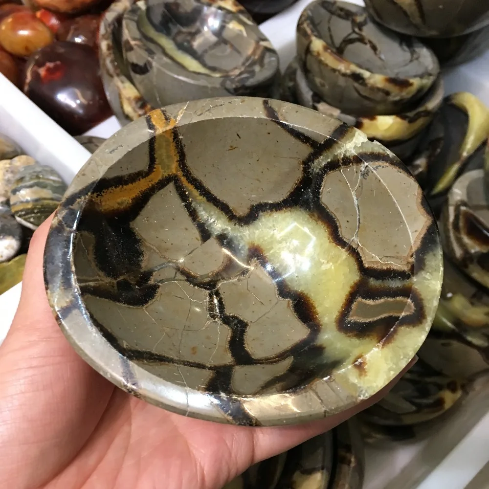 800-1000 г Septarian Хрустальная чаша драгоценный камень Блюдо сервировочное блюдо дисплей Обрядовая чаша рейки