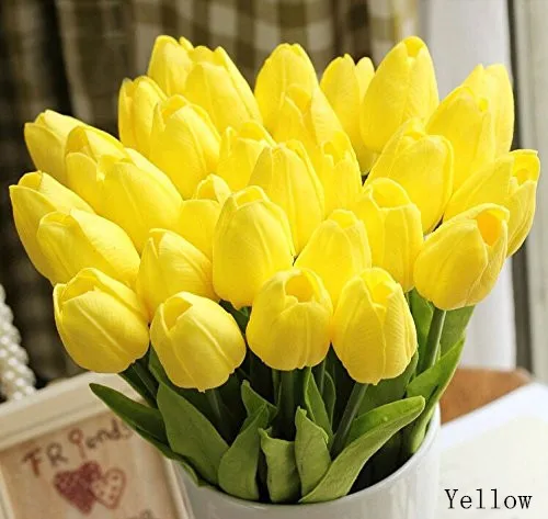 6 шт./партия мини-Тюльпан цветы для свадьбы Искусственные цветы реальные декоративные цветы Свадебный букет для семьи вечерние Декор - Цвет: yellow