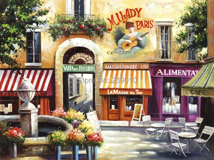 free shipping landscape architecture oil painting canvas