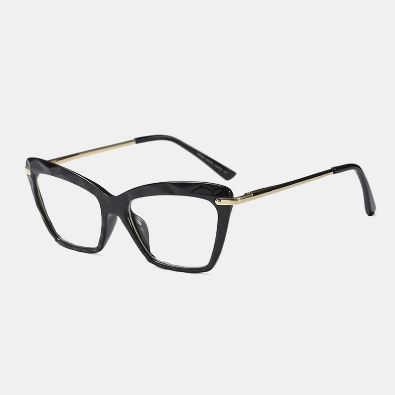 Королевская девушка кошачий глаз оправа модные очки Женские очки винтажные брендовые дизайнерские очки Оптические прозрачные линзы очки os001 - Цвет оправы: C4-Black-Frame