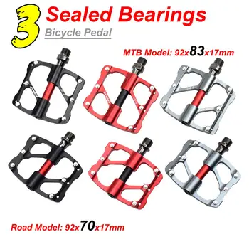 

9/16 Pedal Bike Bicycle Pedals MTB Road 3 Sealed Bearings Alloy Mountain Bike Pedals Anti-slip Ultralight Bicycle Pedal 3 Colors