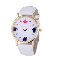 New Fashion Women Leather Stainless Steel Date Dress Quartz Analog Wrist Watch Gift relogio feminino Wholesale #5059