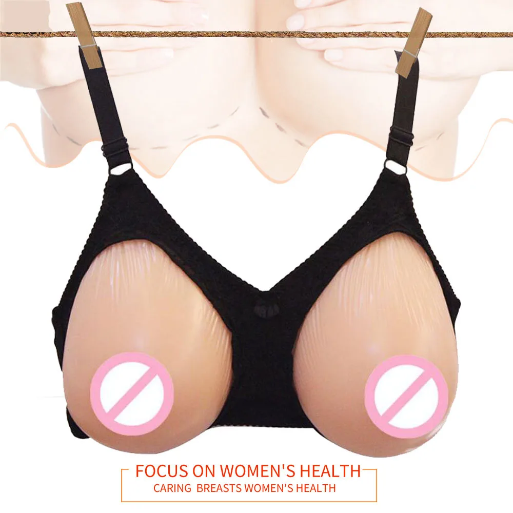 

Drop-shaped Fake Breasts Manual Bra Set Postoperative Silicone Breast Bra 800g-1400g Breast Form D30