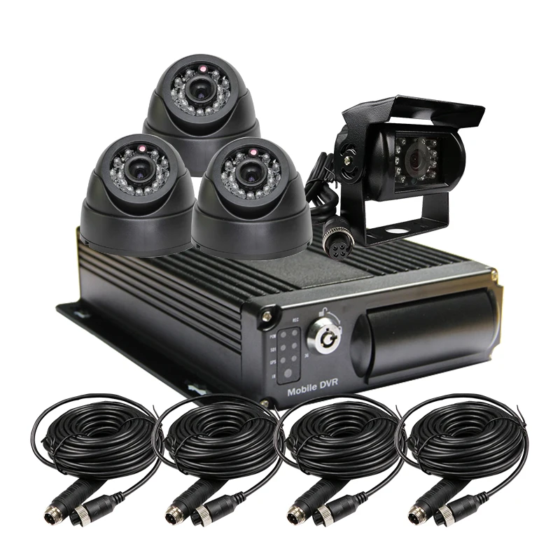 4 Channel 256G SD Car Vehicle DVR MDVR Video Recorder Kit CCTV Rear