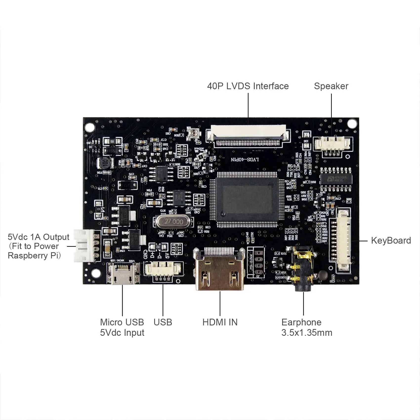 HD MI плата контроллера для 7 &quot1024x600 40Pin ЖК дисплей Экран AT070TNA2 подходит Raspberry