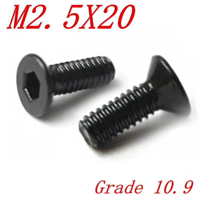 500pcs/lot DIN7991 Grade 10.9 M2.5*20 M2.5 x 20 flat hex socket countersunk head screw | Обустройство дома