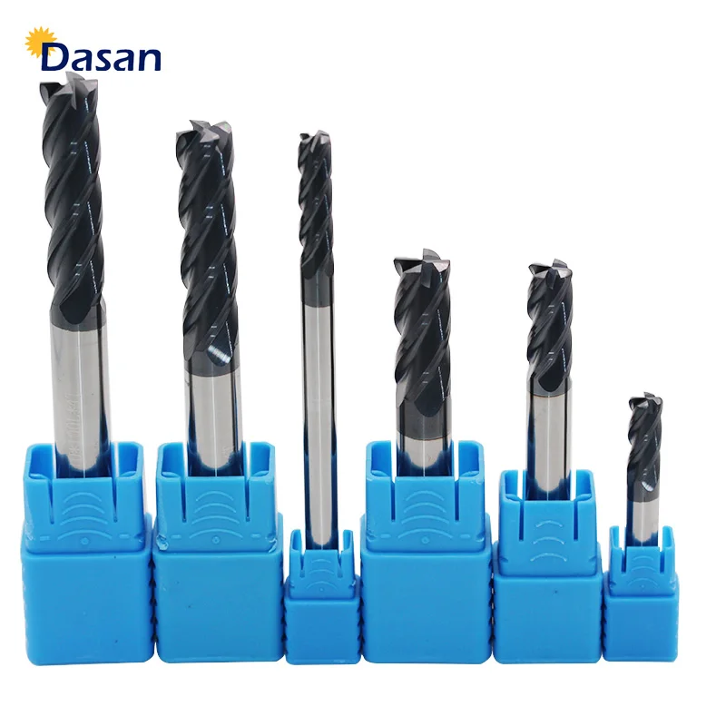 

1pcs Carbide Cutter 4mm 6mm 8mm Long 100mm 2F 3F 4F Lathe CNC Metal Mill Cutter Tool flat End Mills for Aluminum Steel