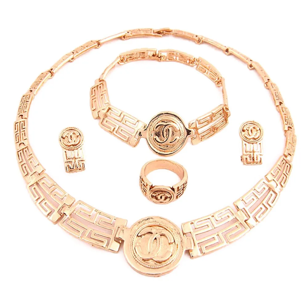 Free Shipping Fashion 18K Gold Plated African Beads Jewelry Sets For Women Rhinestone Trendy Wedding Bridal Jewelry Sets A1010