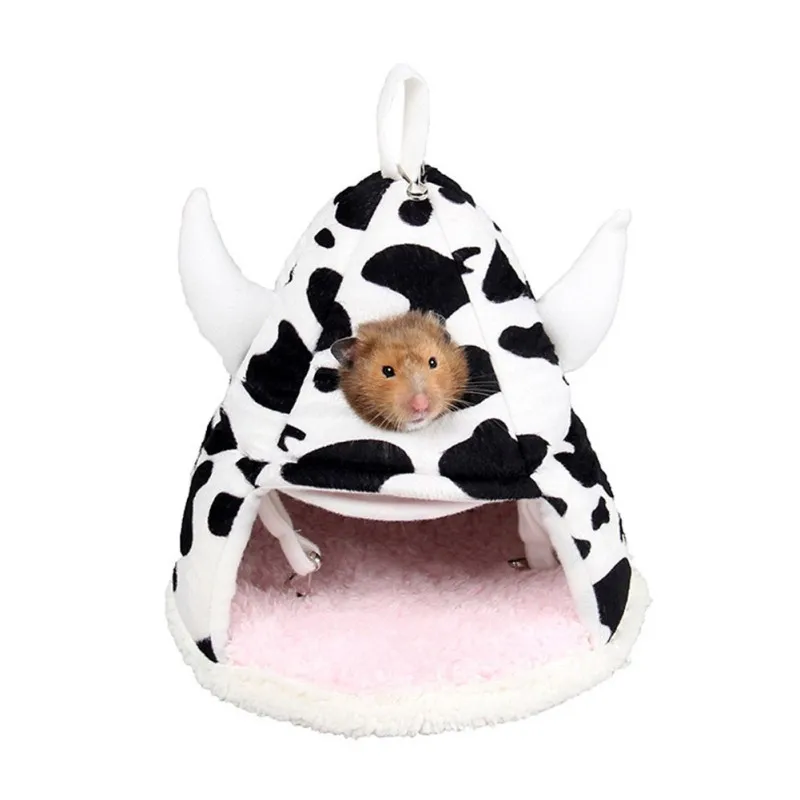 

2 Layers Plush Squirrel Hamster Cage Small Animal Bed Nest House Hammock For Guinea Pig Chinchilla Hedgehog Hamster Bed House