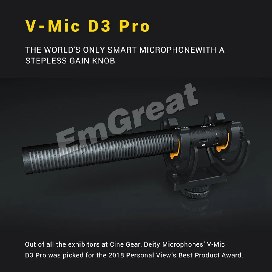 Deity V-Mic D3 Pro Супер кардиоидный конденсаторный микрофон на камеру Запись микрофон с сумкой для DSLR камеры DV видеокамеры смартфон