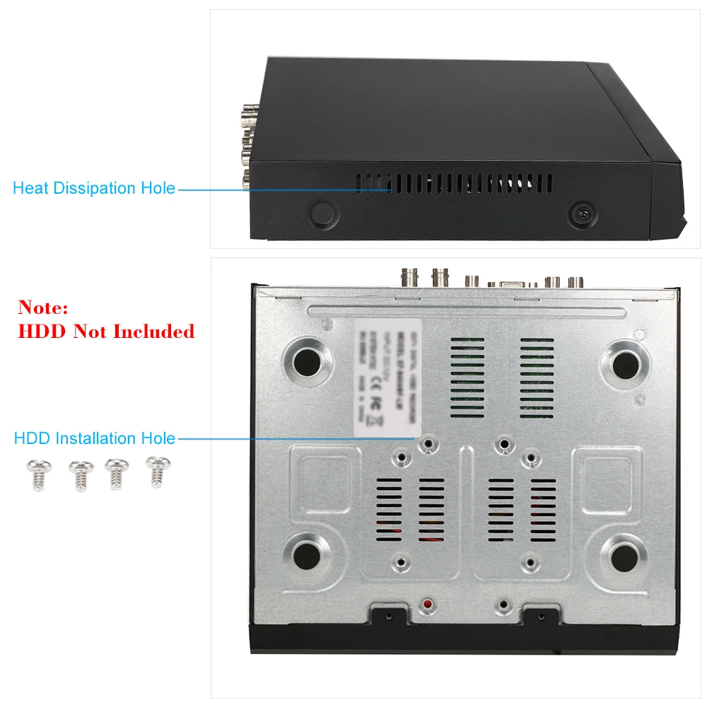 Камера видеонаблюдения KKMOON AHD 1080N/720P 4 канала DVR 1500TVL 4*720P водонепроницаемая ИК
